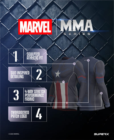 Captain America Long Sleeve MMA Rash Guard